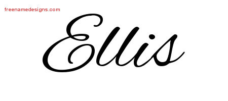 Cursive Name Tattoo Designs Ellis Free Graphic
