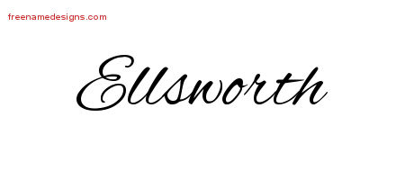 Cursive Name Tattoo Designs Ellsworth Free Graphic