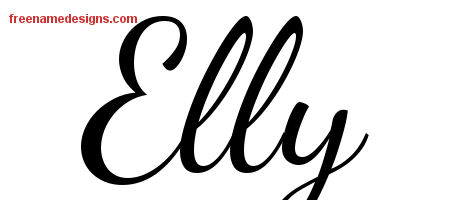 Lively Script Name Tattoo Designs Elly Free Printout