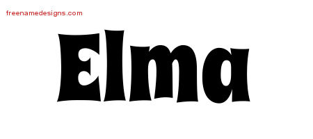 Groovy Name Tattoo Designs Elma Free Lettering