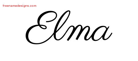 Classic Name Tattoo Designs Elma Graphic Download