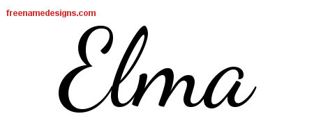 Lively Script Name Tattoo Designs Elma Free Printout