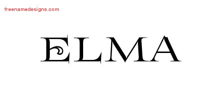 Flourishes Name Tattoo Designs Elma Printable