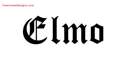 Blackletter Name Tattoo Designs Elmo Printable