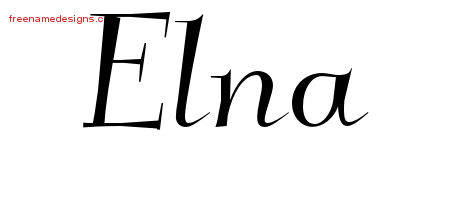 Elegant Name Tattoo Designs Elna Free Graphic