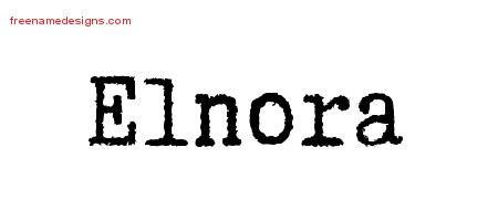 Typewriter Name Tattoo Designs Elnora Free Download