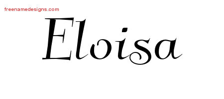 Elegant Name Tattoo Designs Eloisa Free Graphic