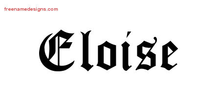 Blackletter Name Tattoo Designs Eloise Graphic Download