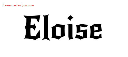 Gothic Name Tattoo Designs Eloise Free Graphic