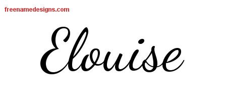 Lively Script Name Tattoo Designs Elouise Free Printout