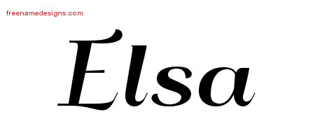 Art Deco Name Tattoo Designs Elsa Printable