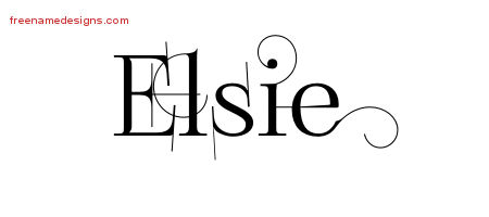 Decorated Name Tattoo Designs Elsie Free