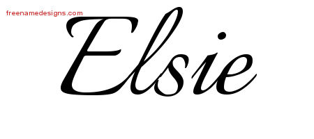 Calligraphic Name Tattoo Designs Elsie Download Free