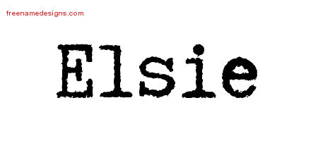 Typewriter Name Tattoo Designs Elsie Free Download