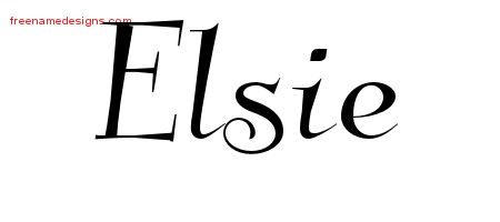 Elegant Name Tattoo Designs Elsie Free Graphic