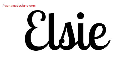 Handwritten Name Tattoo Designs Elsie Free Download