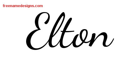 Lively Script Name Tattoo Designs Elton Free Download