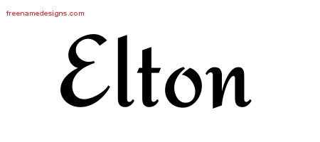 Calligraphic Stylish Name Tattoo Designs Elton Free Graphic