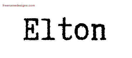 Typewriter Name Tattoo Designs Elton Free Printout