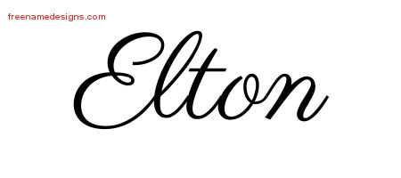 Classic Name Tattoo Designs Elton Printable