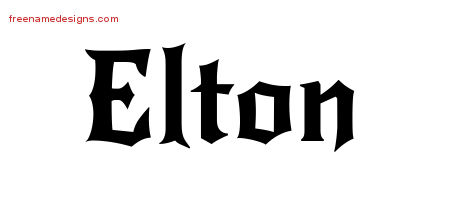 Gothic Name Tattoo Designs Elton Download Free