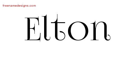 Vintage Name Tattoo Designs Elton Free Printout