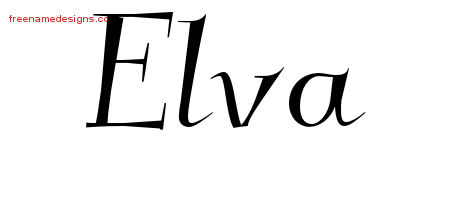 Elegant Name Tattoo Designs Elva Free Graphic