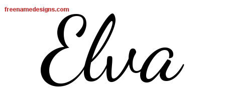 Lively Script Name Tattoo Designs Elva Free Printout