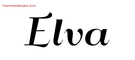 Art Deco Name Tattoo Designs Elva Printable