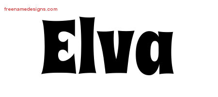 Groovy Name Tattoo Designs Elva Free Lettering