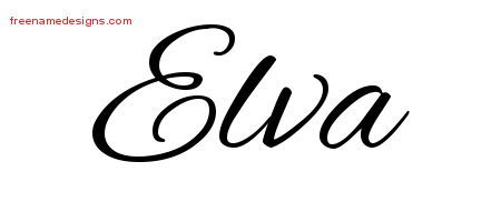 Cursive Name Tattoo Designs Elva Download Free