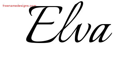 Calligraphic Name Tattoo Designs Elva Download Free