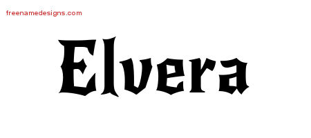 Gothic Name Tattoo Designs Elvera Free Graphic