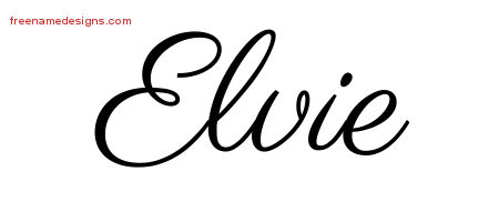 Classic Name Tattoo Designs Elvie Graphic Download