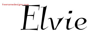 Elegant Name Tattoo Designs Elvie Free Graphic