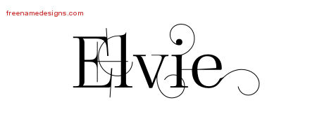 Decorated Name Tattoo Designs Elvie Free