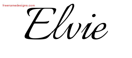 Calligraphic Name Tattoo Designs Elvie Download Free