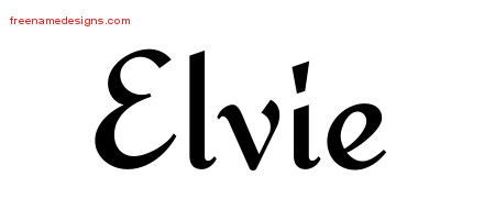 Calligraphic Stylish Name Tattoo Designs Elvie Download Free