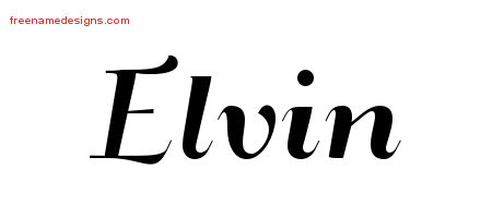 Art Deco Name Tattoo Designs Elvin Graphic Download