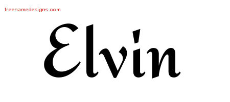Calligraphic Stylish Name Tattoo Designs Elvin Free Graphic