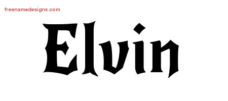 Gothic Name Tattoo Designs Elvin Download Free