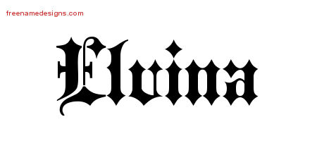Old English Name Tattoo Designs Elvina Free