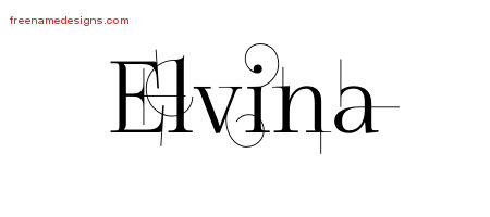 Decorated Name Tattoo Designs Elvina Free