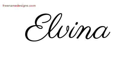 Classic Name Tattoo Designs Elvina Graphic Download