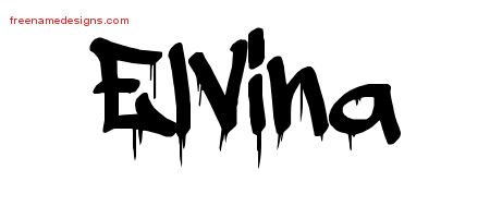 Graffiti Name Tattoo Designs Elvina Free Lettering