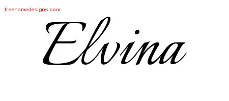 Calligraphic Name Tattoo Designs Elvina Download Free