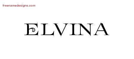Flourishes Name Tattoo Designs Elvina Printable