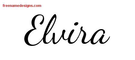 Lively Script Name Tattoo Designs Elvira Free Printout