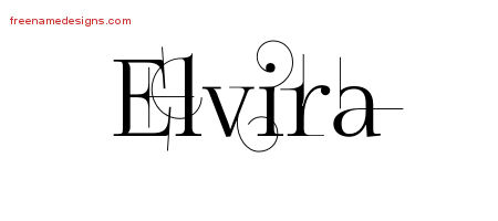 Decorated Name Tattoo Designs Elvira Free