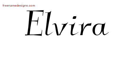 Elegant Name Tattoo Designs Elvira Free Graphic